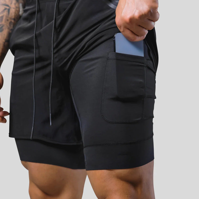 Men's Double Layer Running Casual Shorts