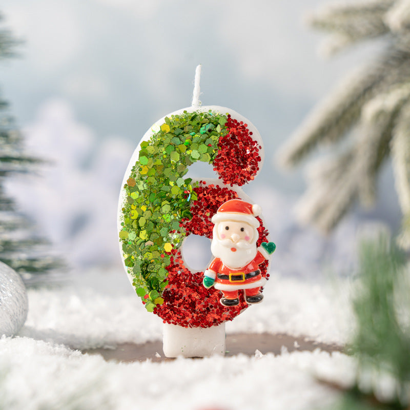 Santa Claus Digital Candle 0-9 Handmade Diy Decoration