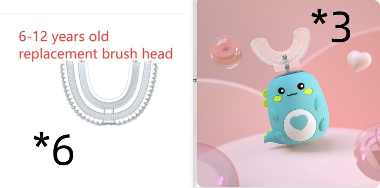 Children'S Electric Toothbrush Food Grade Silicone Oral 360 Degree Automatic Usb Charging Smart Children'S Toothbrush U-Shaped