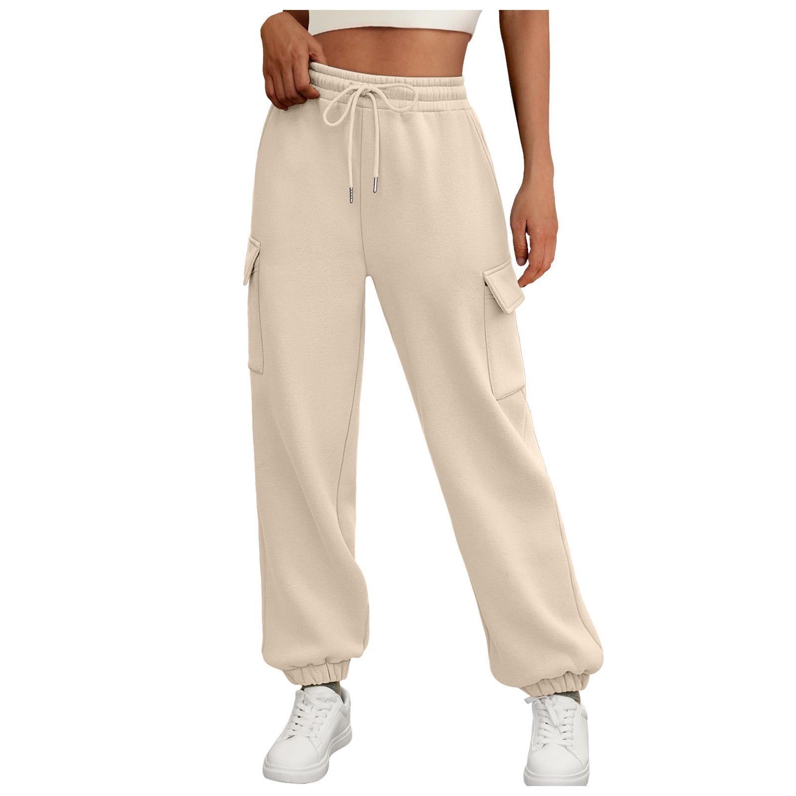 Women's Sweatpants Fleece Lined Baggy Athletic Jogger Trousers With Pockets Fall Casual Trendy Cargo Pants Fall Outfits