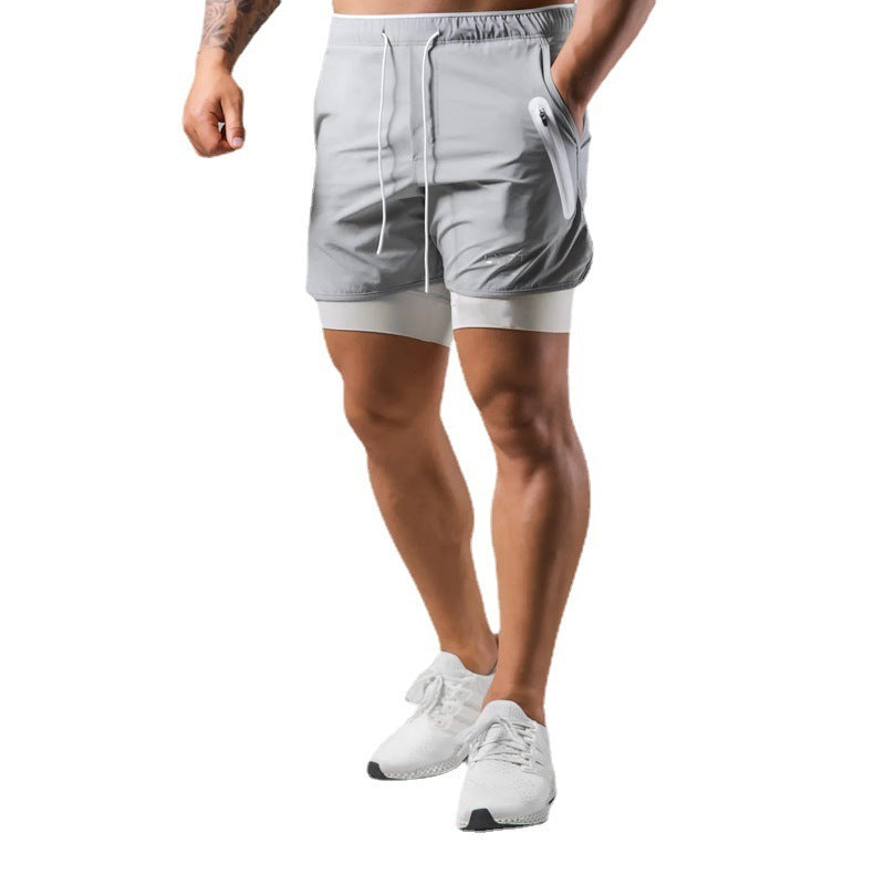 Men's Double Layer Running Casual Shorts