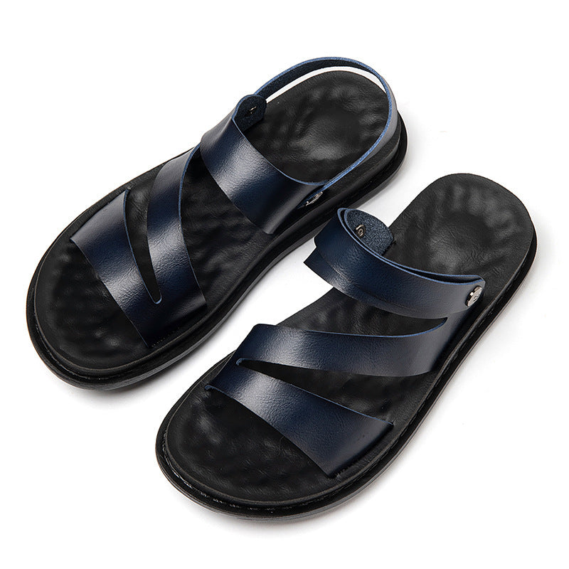 Men's Fashion Casual Outdoor Driving Dual-purpose Leather Beach Sandals