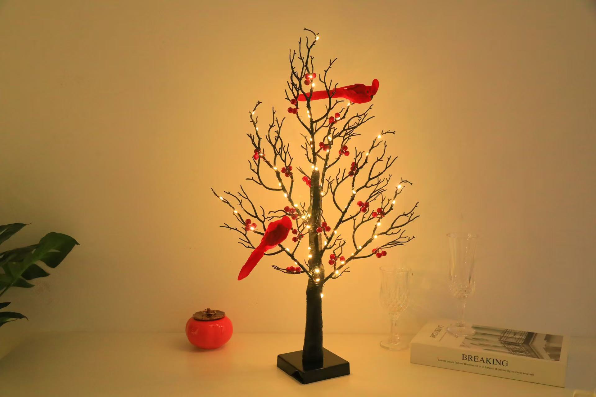 Luminous Red Bird Winding Tree Lamp Decorative Atmosphere Holiday Lamp