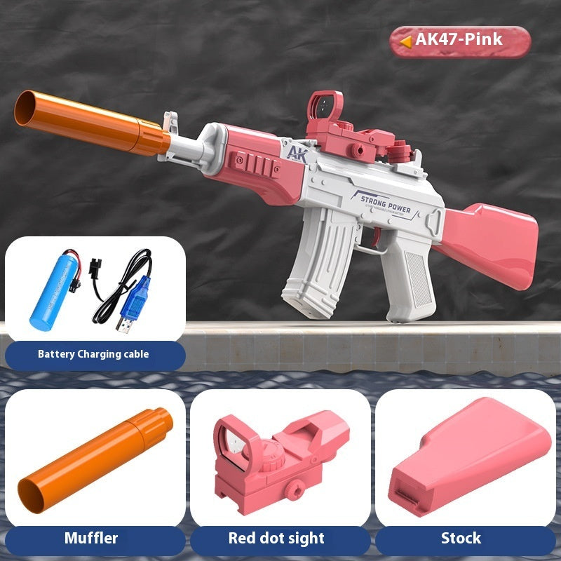 AK47 Electric Water Guns Fully Automatic Shooting Game Beach Entertainment Outdoor Beach Pool Gun Toys For Children Gift