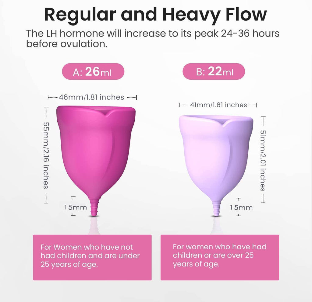 Set Of 2 Menstrual Cups Reusable Period Cup Medical Silicone Comfortable With Bag