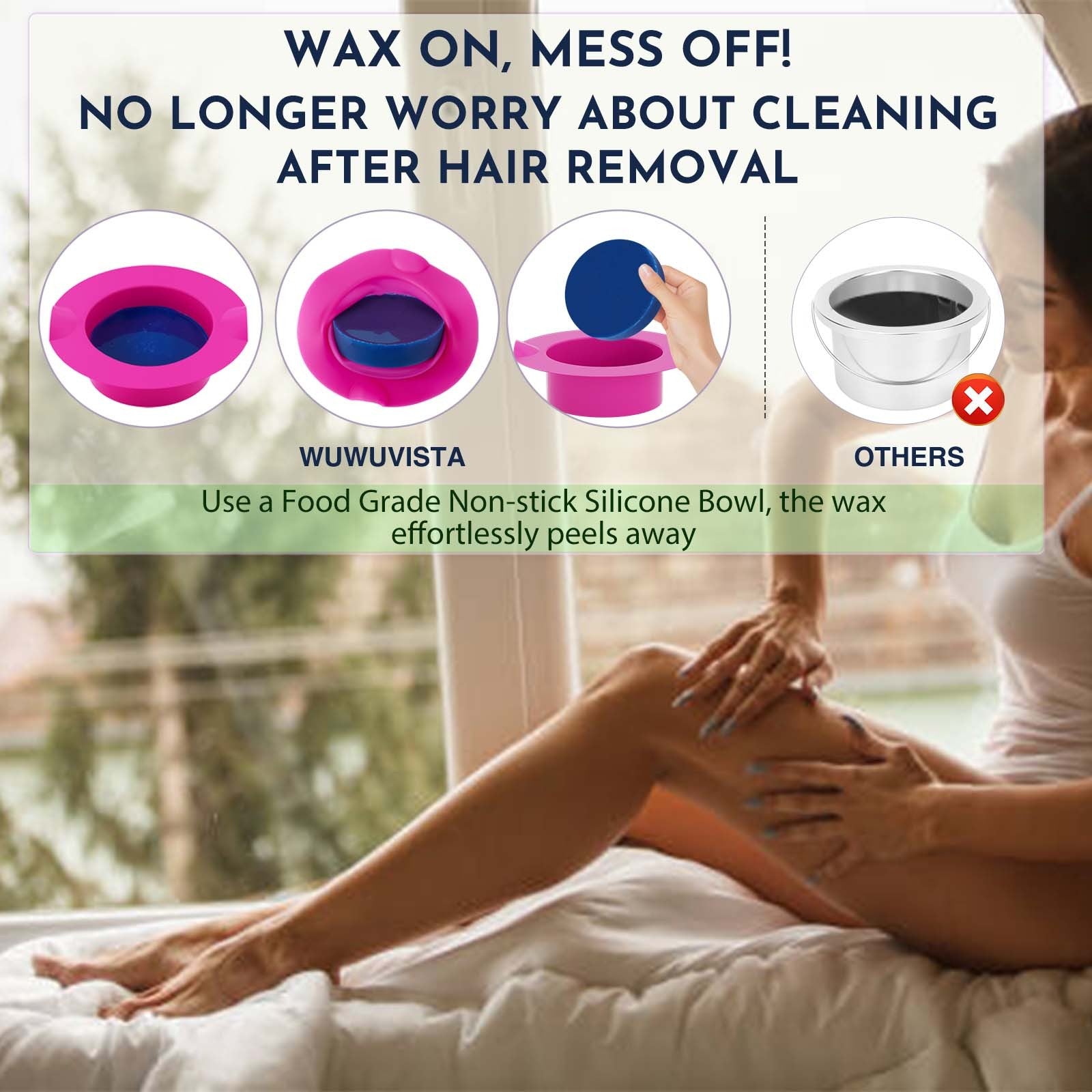 Waxing Kit 19 Items, WUWUVISTA Hair Removal Wax Kit With Wax Melt Warmer Waxing Beads For Face, Brazilian, Full Body, Bikini Suitable For Plugs Of American & European Specifications