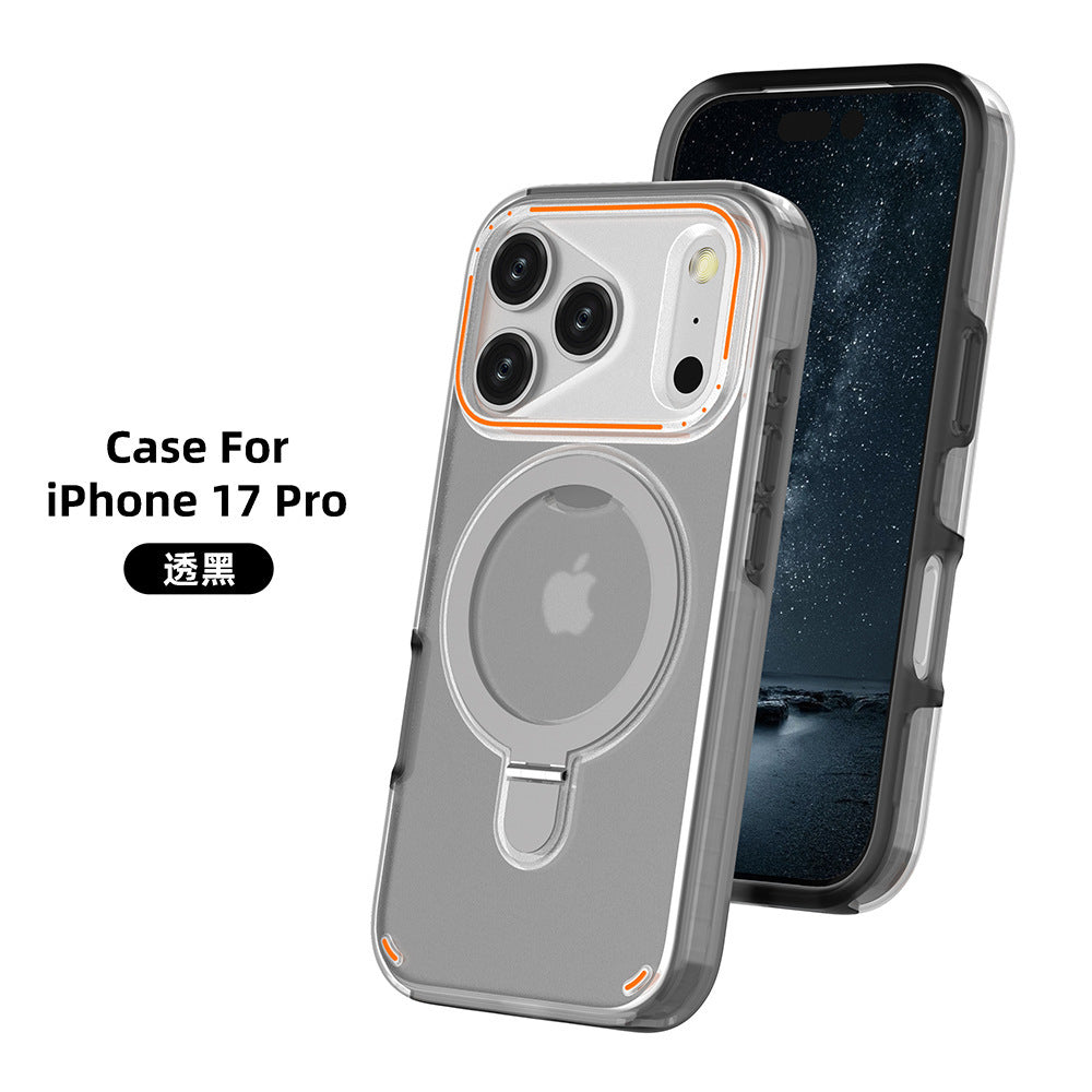 360 Rotation Stand Holder Magnetic Matte Phone Case For I-Phone 17 Pro 17 Max Plus Shockproof Protection Cover Shell