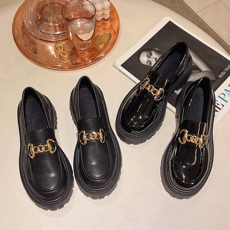 British Retro Style Round Toe Shoes