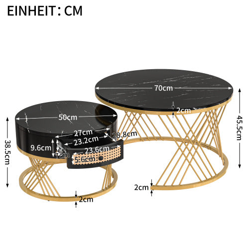 Fibreboard Metal Round Coffee Table